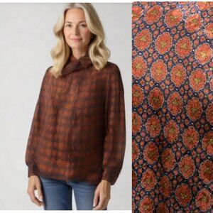 Vintage Hunt Club Satin Long Sleeve Blouse Size large